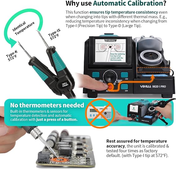 YIHUA 982D-I PRO Single-Channel 2 Tool Hot Tweezers Micro Soldering Station