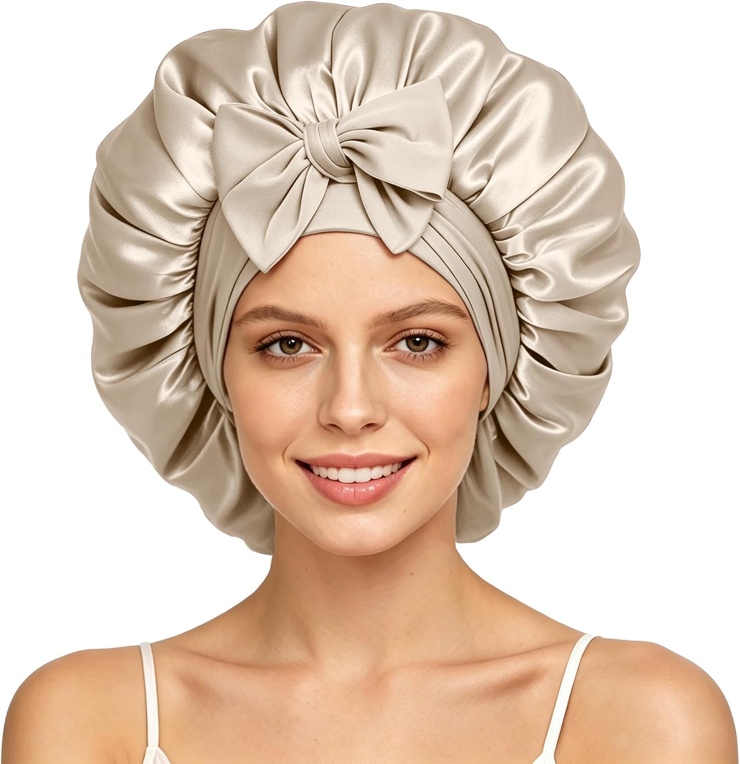 100% Mulberry Silk Bonnet for Sleeping, Double Layer