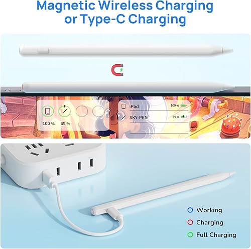 Miniatura 3 de Lápiz Apple de carga inalámbrica de 2 generación  Lápiz capacitivo para iPad con rechazo de palma compatible con Apple iPad 1098, iPad Mini 6, iPad