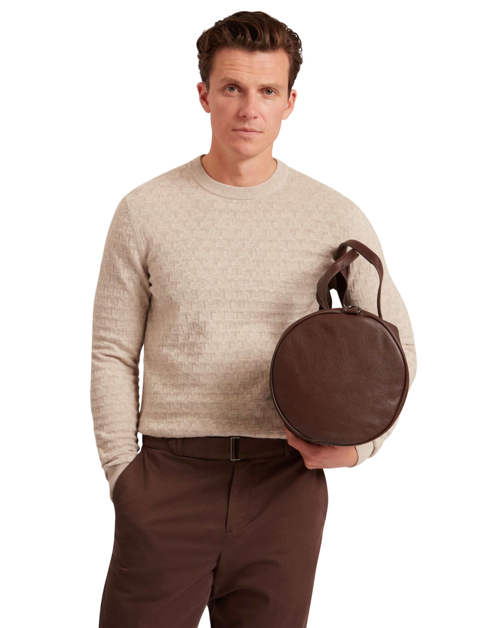 Ted Baker T Stitch Crew Neck T-Shirt, Natural, S