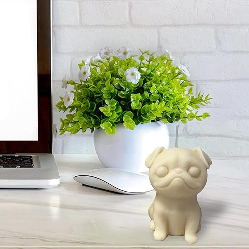 Miniatura 7 de Molde de silicona para velas de pug 3D lindo molde de fundición de escultura de perro pug hecho a mano molde de cera de aroma para hacer velas