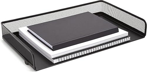 Staples TRU RED - Bandeja apilable de metal con carga lateral, color negro mate, paquete de 2 (TR57564-CCVS)