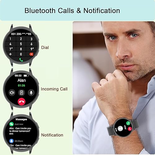 Miniatura 3 de SZHELEJIAM Relojes inteligentes para mujer (respuestahacer llamadas), pantalla táctil HD de 1.52 pulgadas, reloj inteligente con monitor de