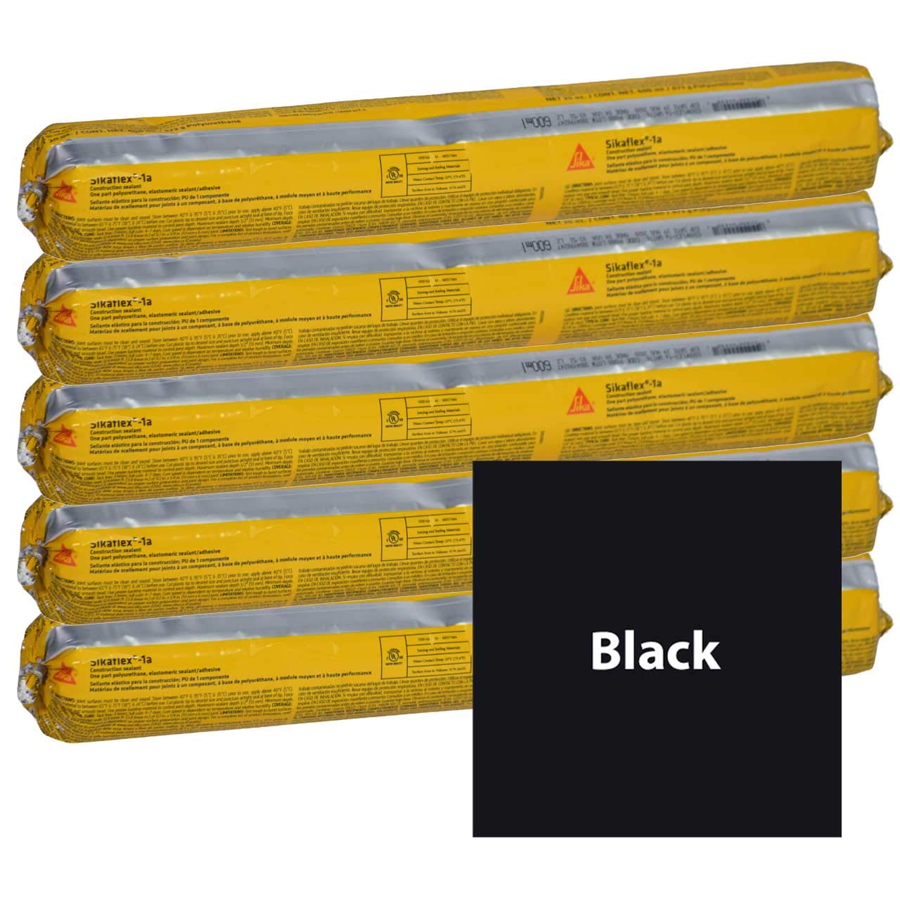 Sikaflex 1a Flexible No Fija Polímero de Poliuretano para Sellador de Albañilería de Concreto para Superficies Verticales y Horizontales. Caja de Cuarto - 5 Tubos de 20 onzas. Color Negro miniatura 1