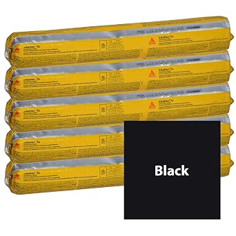 Sikaflex 1a Flexible Non Sag High Performance Polyurethane Concrete Masonry Sealant for Vertical and Horizontal Surfaces. Quarter Case - 5 20oz Tubes. Black