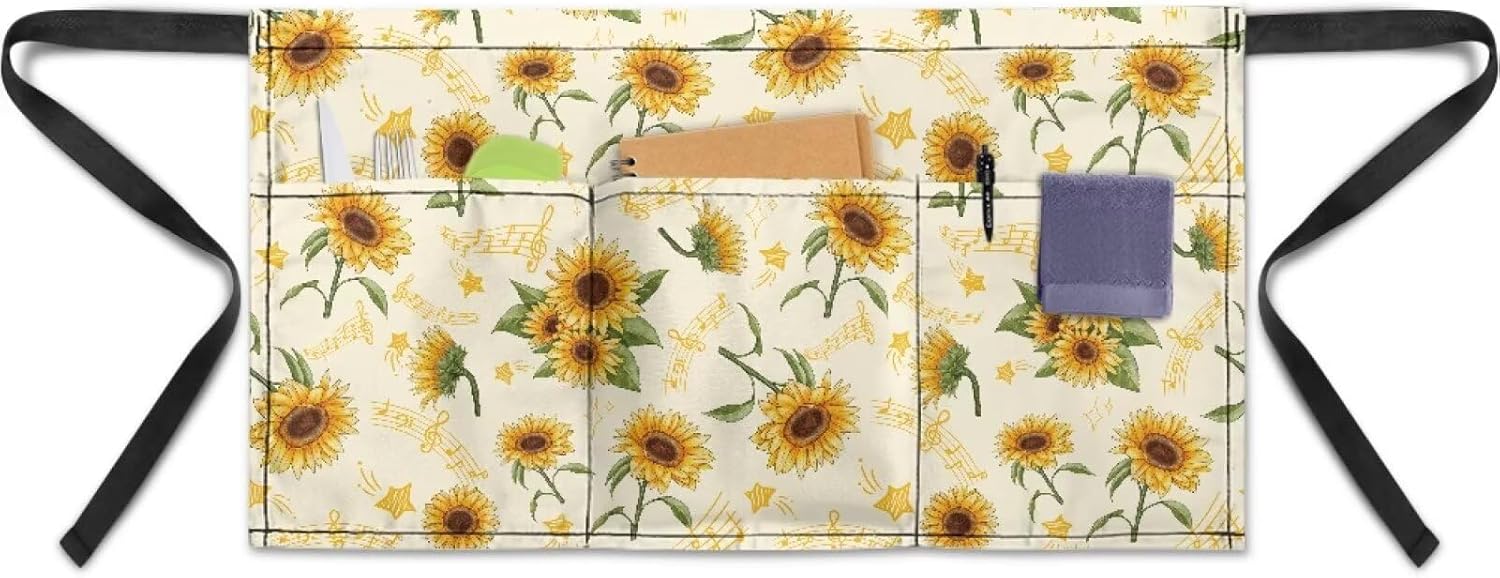 doginthehole Waist Apron with Pockets for Women Waterproof Server Aprons for Men Short Half Aprons for Cooking Kitchen