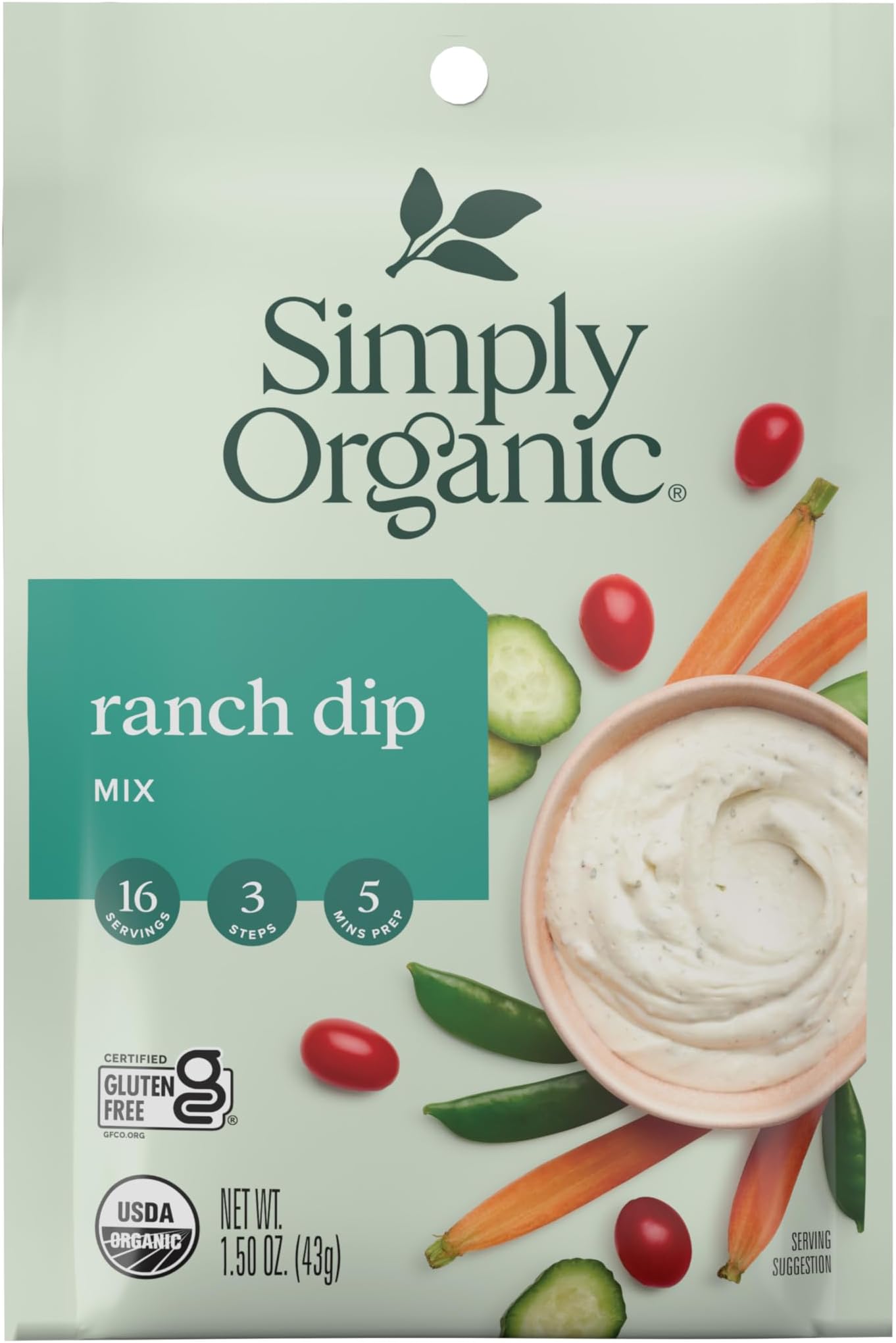 Simply Organic Dip Mix, Ranch, 1.5 oz