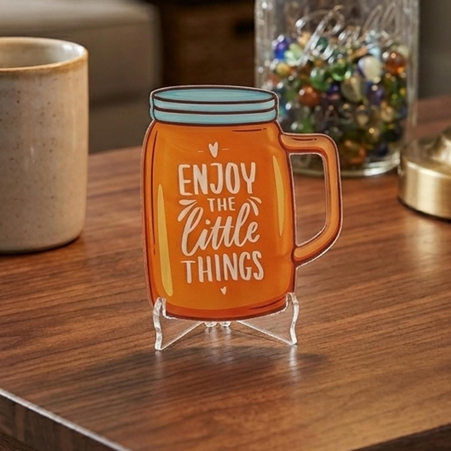 Acrylic Dining Table & Kitchen Decor, Tabletop Plaque (Coffee Jar Mug) image 3