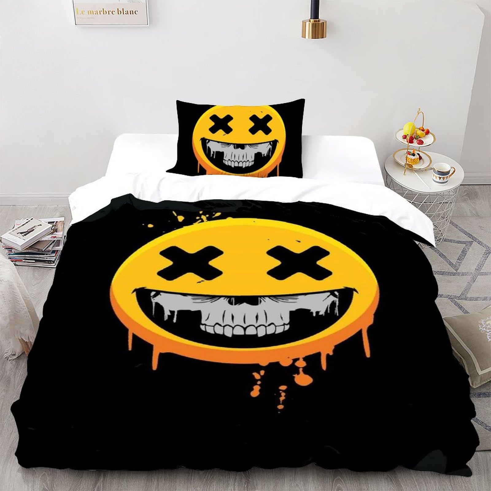 Housse de couette animal sauvage anti-plis 135x200cm pour lit simple 2 pièces