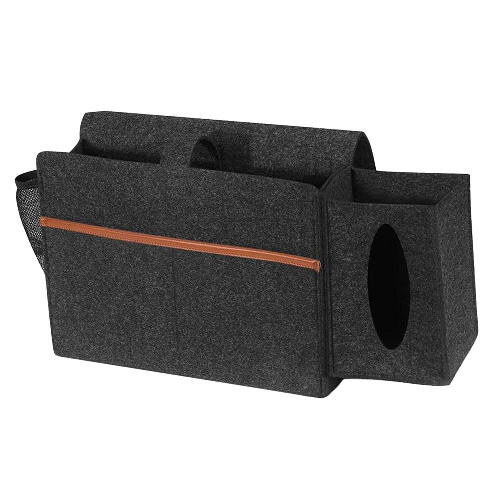 Sofa Storage Bag Book Holder Caddy Bedside Organizer Pocket Bag Dark Grey-image-40
