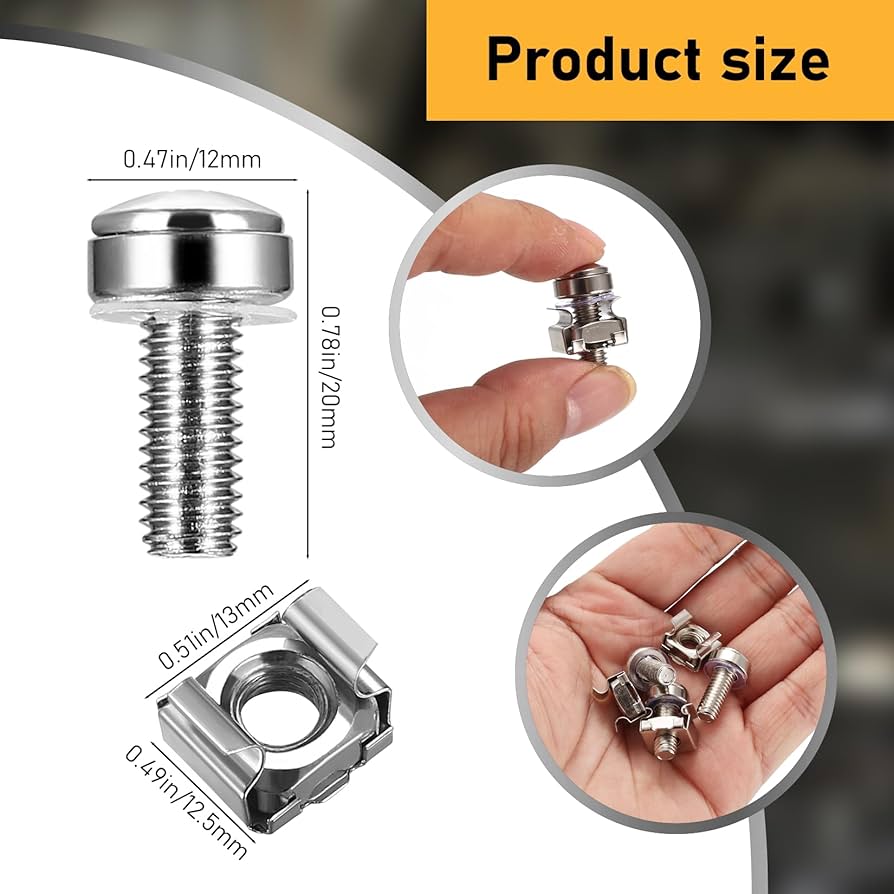 *KU－NA* qxayxa 110 Pcs/55 Set Rack Mount Screws and Cage Nuts for