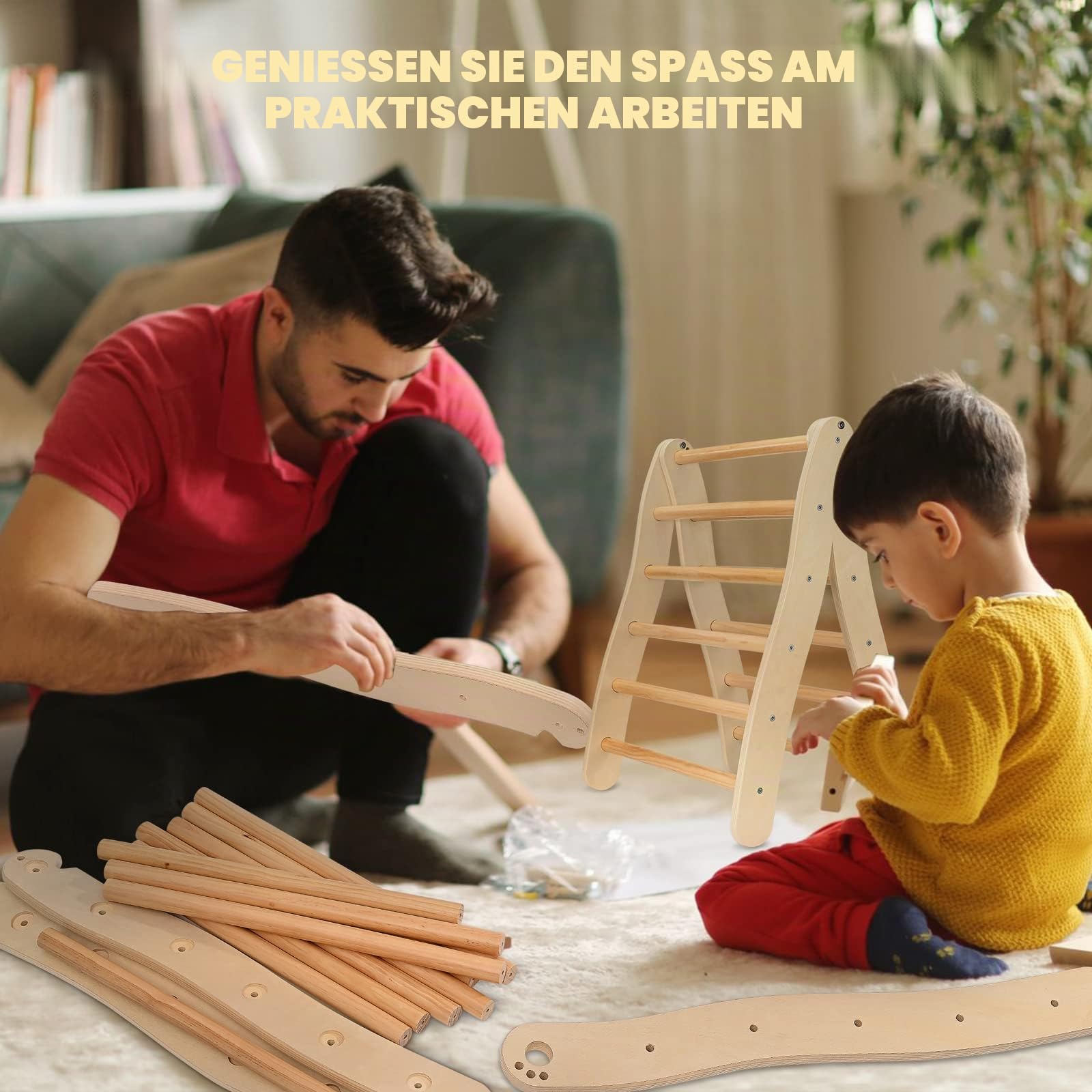 Kletterdreieck aus Holz Winkel einstellbar,klettergerüst Indoor mit 60 kg Belastbar Kletterdreieck für Kinder,Klappbare Kinder Indoor Montessori klettergerüst