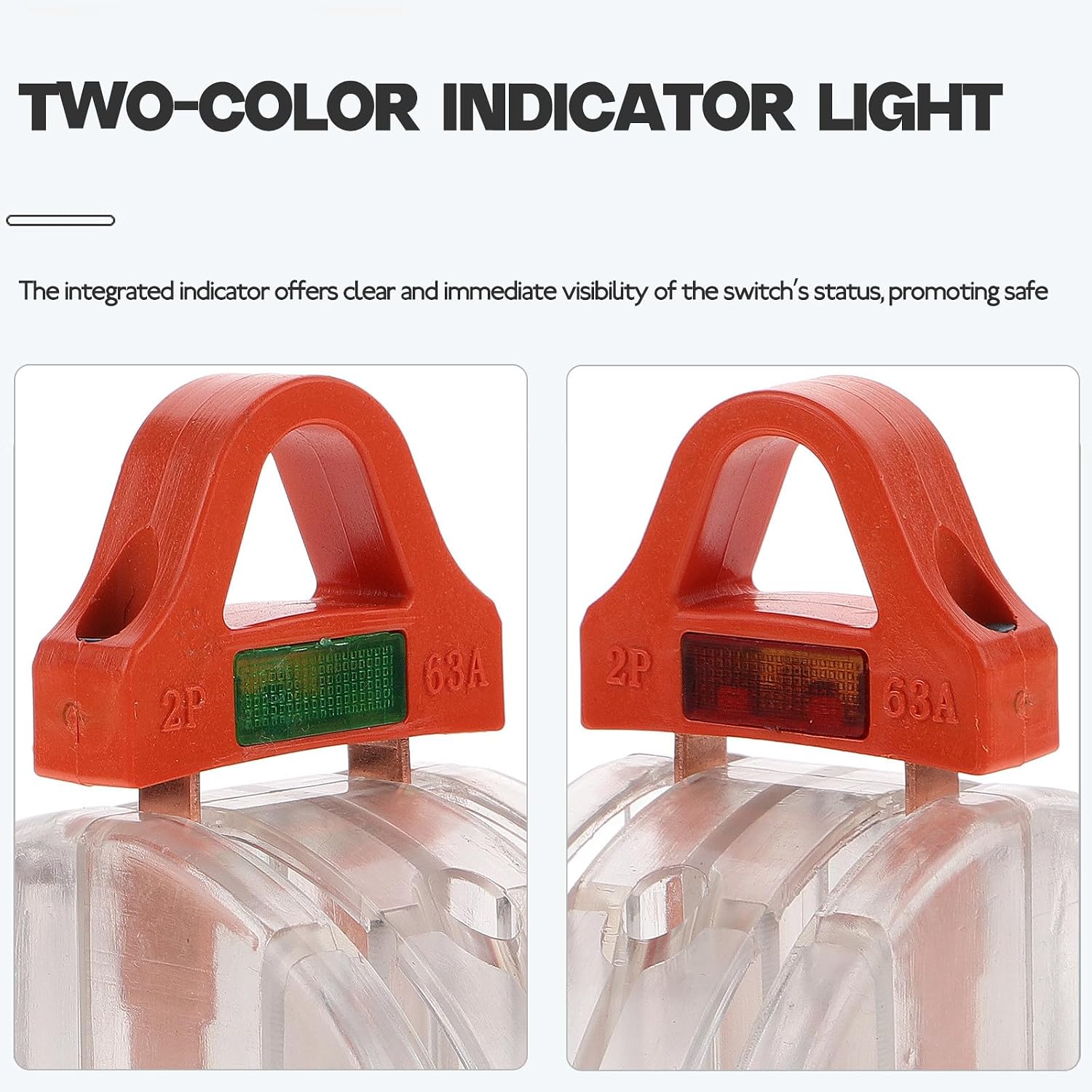 Knife Switch for Household Appliances Double Throw Disconnect Switch with LED Indicator, Copper Contacts, Resin Shell, Dual-Throw Configuration and Industrial Use