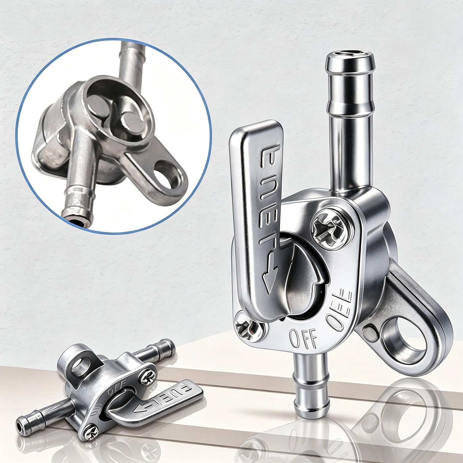 2 Pack 3/16" Inline Fuel Shut Off Valve for Mini Bike ATV, for TaoTao 2 Valves with 4 Clamps, 3/16 Fuel Line Valve Petcock for Select 50CC-150CC Mini Bikes ATVs Dirt Bikes Go-Karts TaoTao Quads