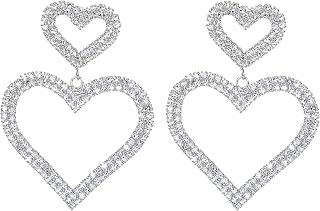 Heart Earrings for Women - Wife Valentines Day Gifts - Fashionable Statement Earrings for Women & Girls - Perfect Heart Jewelry as Valentines - Valentines Day Gifts for Wife