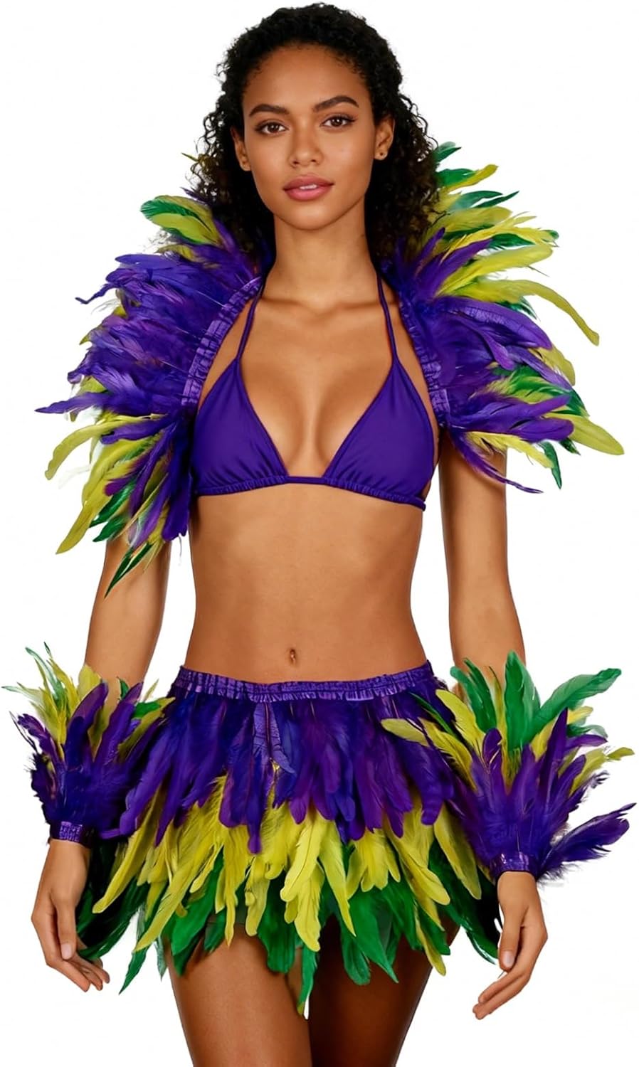 Mardi Gras Feather Costume Set
