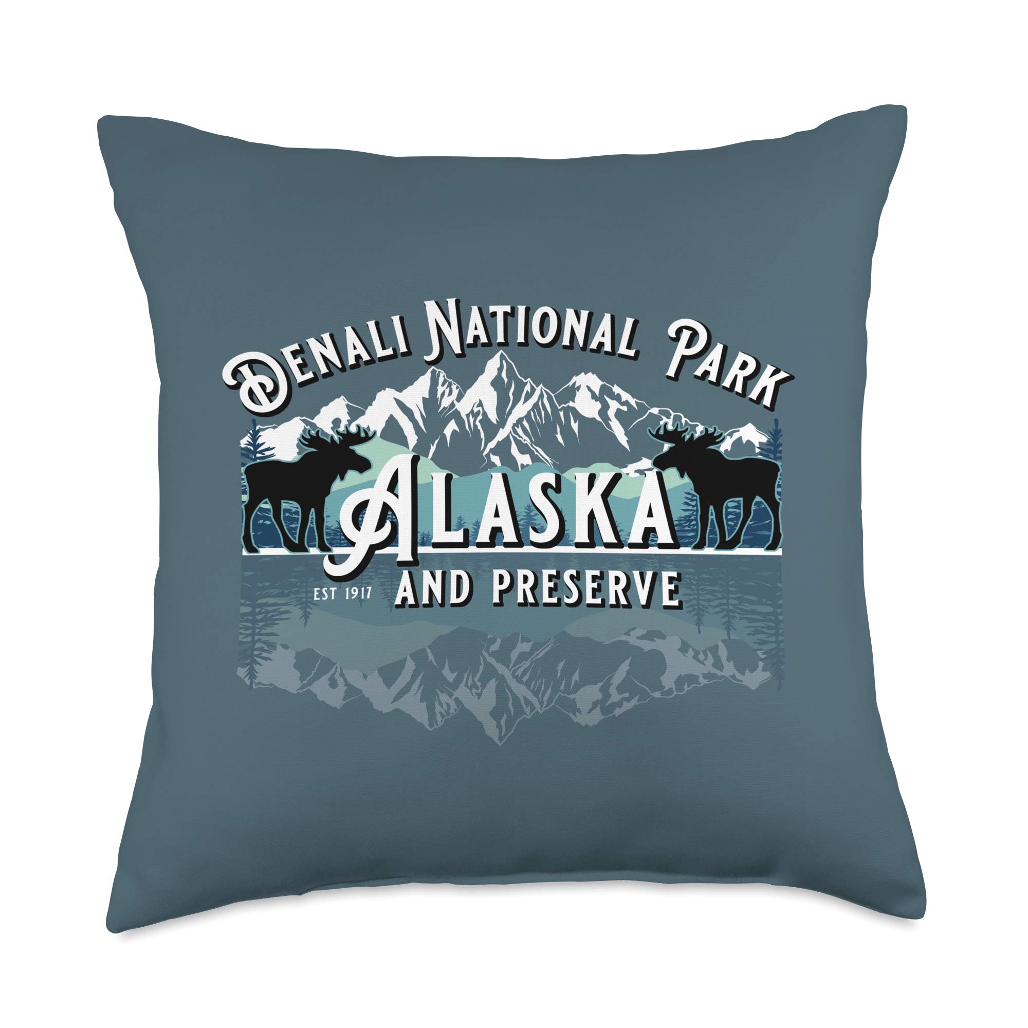 Amazon.com: Denali National Park Souvenir Gifts By Kaedam Denali National  Park & Preserve Alaska Hiking Camping Moose Throw Pillow, 18X18, Multicolor  : Home & Kitchen