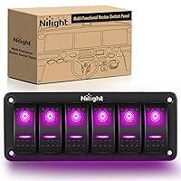 Vista 27 de Nilight Panel de Interruptores Basculantes de 5 Posiciones 5 Pines On Off Toggle Soporte de Aluminio 12V 24V Tablero Pre-Cableado Interruptores