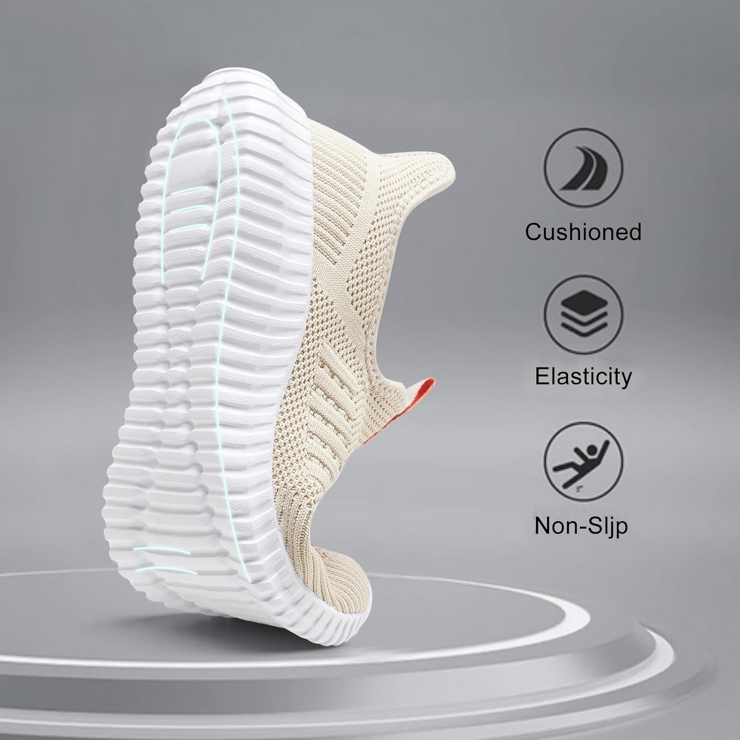 SK·TRIP Women's Walking Shoes Lightweight Breathable Flying Woven Mesh Upper Casual Jogging Shoes Ladies Tennis Shoes Workout Footwear Gym Sneakers for Women