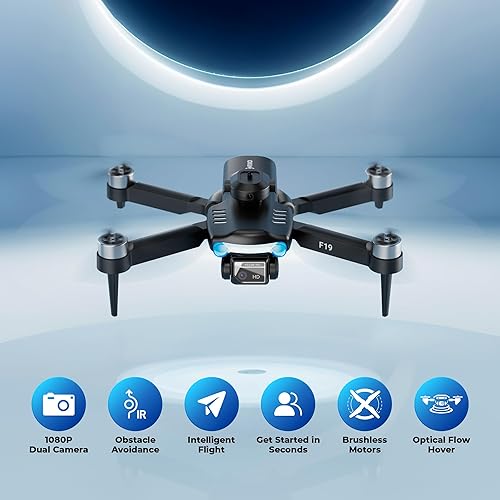 Miniatura 3 de Drone con cámara para adultos y niños Contixo F19 WiFi 1080P HD cámara FPV RC cuadricóptero para principiantes con prevención de obstáculos de