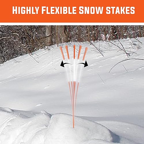 Miniatura 8 de Paquete de 1000 marcadores de entrada de 48 pulgadas de diámetro con broca de instalación de 12 pulgadas, estacas de nieve, marcadores de arado de