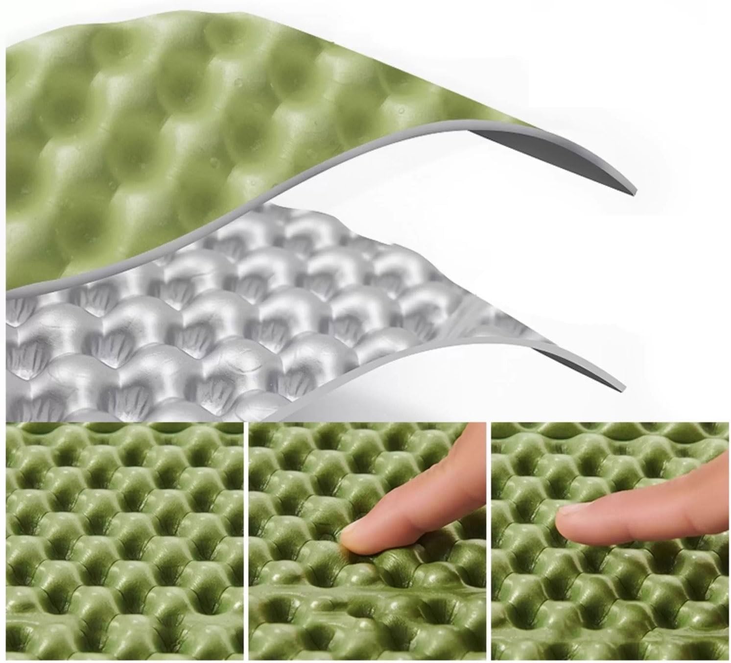 Green Foam Camping Sleeping Pad Ultralight Closed Cell Proof Folding Mat for Hiking Backpacking and Car