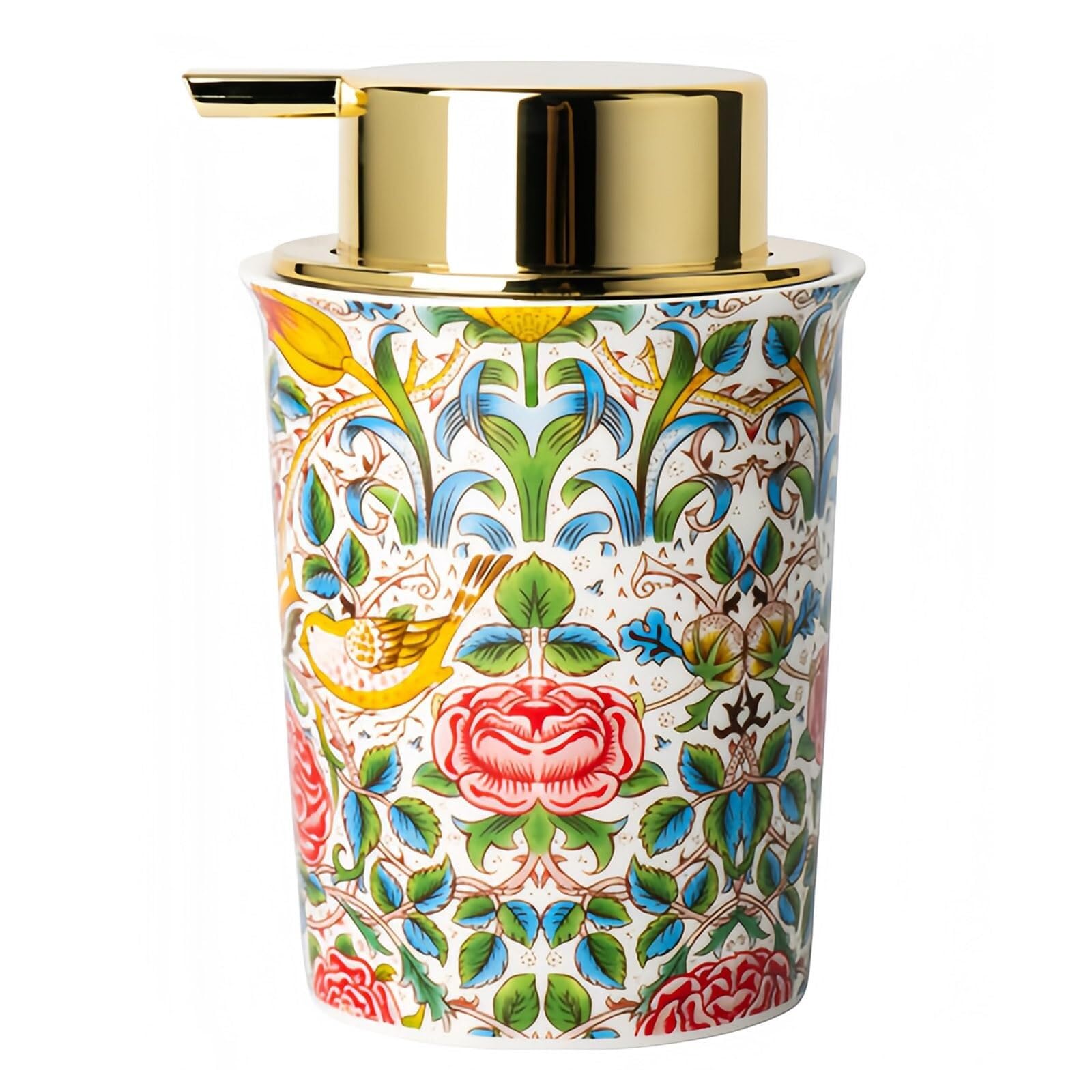 Friendshiphome Colorful Dish Ceramic Foaming Soap Dispenser Foam With Gold Pump Bathroom Stuff(Colorful)