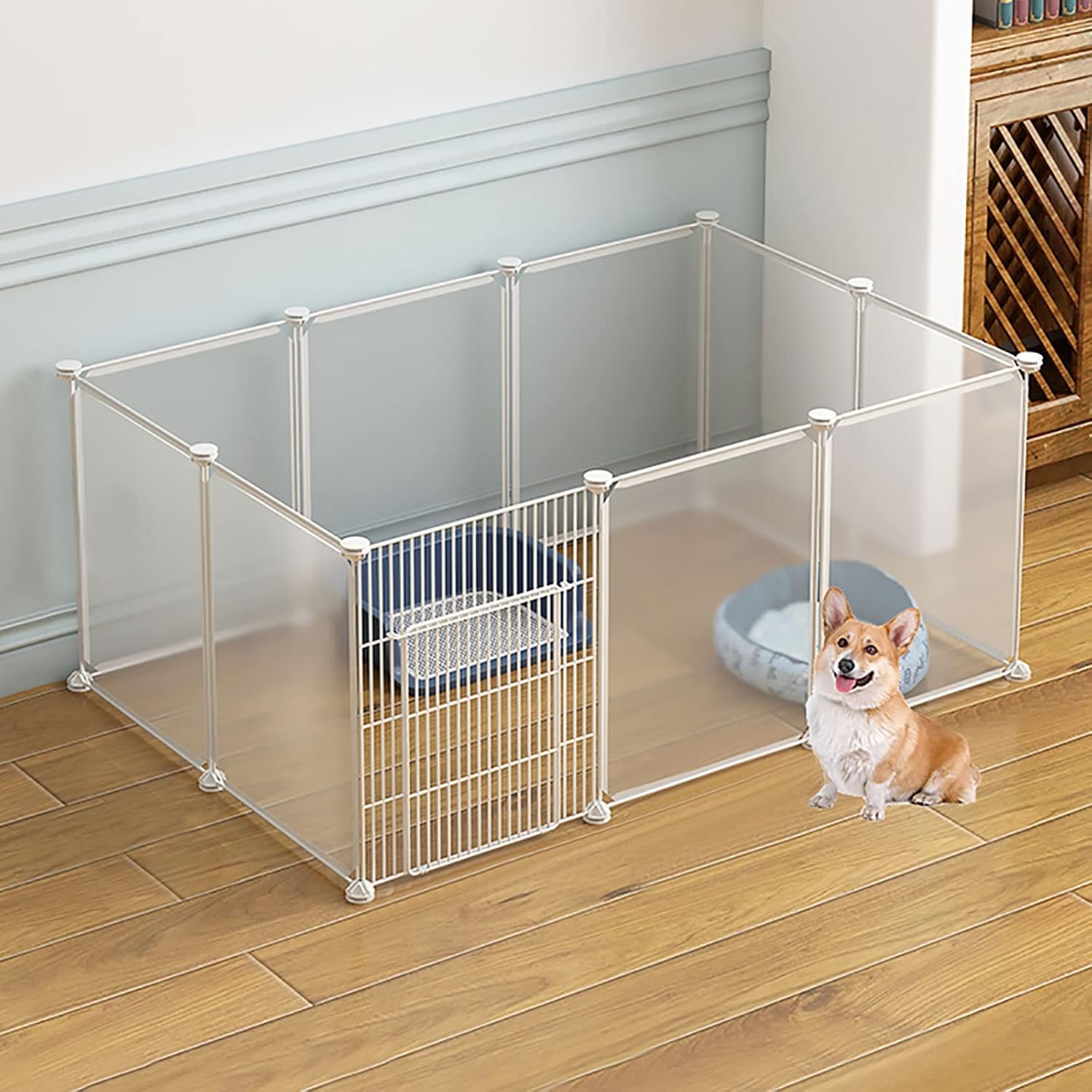 Cat Cages Indoor DIY Cat Playpen Cat Enclosure Small Animals Cages Kitten Crate Indoor Use Pet Cages Ferret Cage Dog Playpen,for Cats Bunny Chinchilla,75x75x47cm