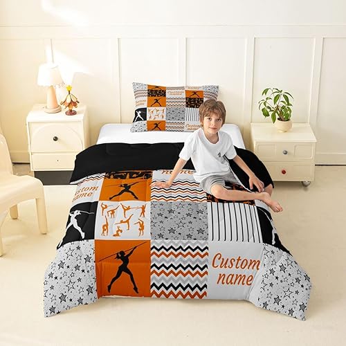 Miniatura 30 de Erosebridal Juego de ropa de cama personalizado con diseño de carrera de barril, colcha occidental a cuadros, juego de edredón con estrellas