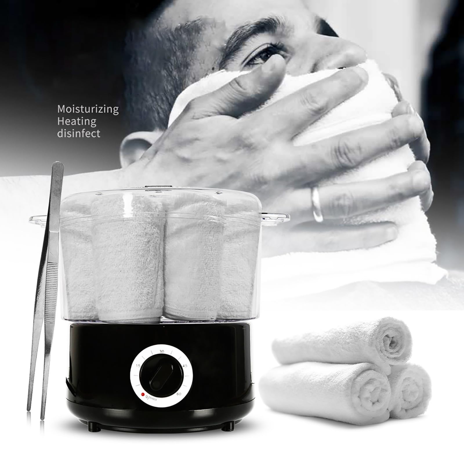 Scaldasalviette caldo per spa, portatile, piccolo vapore, estetista, riscaldamento in 5 minuti, spegnimento automatico, per trattamenti per il viso, bagno, barbiere a casa