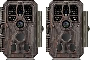 GardePro E5 Trail Camera 2 Pack, 48MP 1296p, Game Cameras with 100ft No Glow Night Vision Motion Activated Waterproof for Deer Wildlife Cam, Hunting asin的图片
