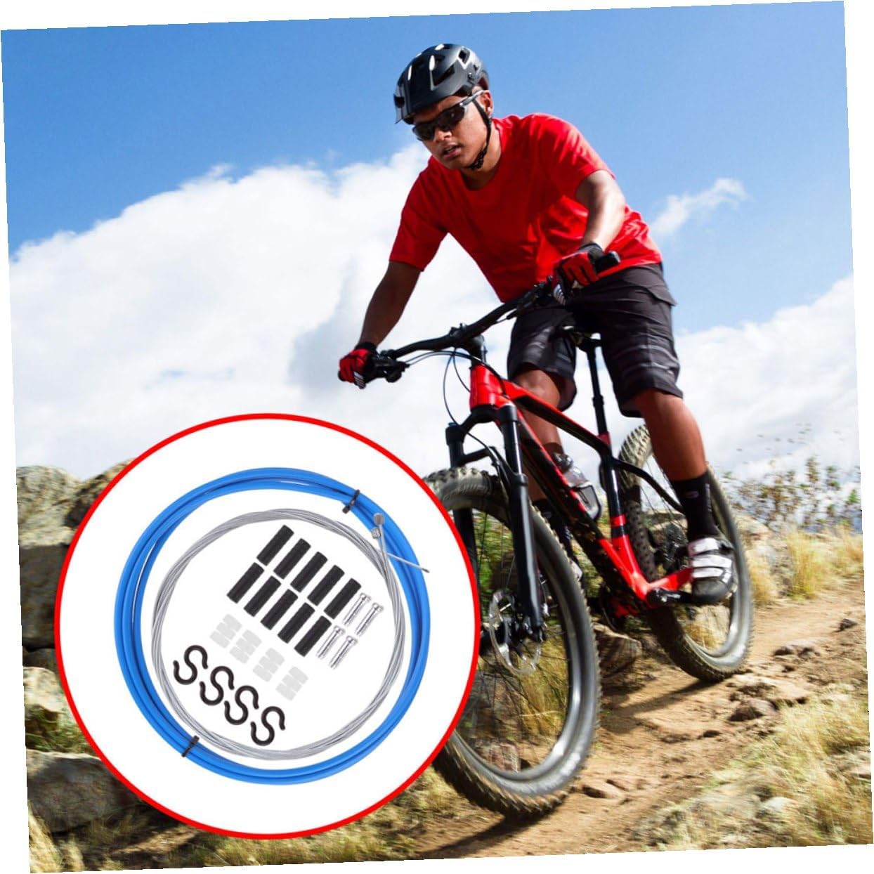 Bicycle Shift Cables Set Shift Cable Kit Brake Wire Brake Line Derailleur for Mountain Road Bikes