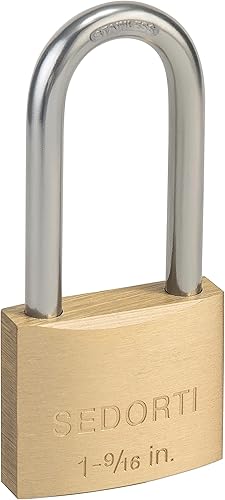 Miniatura 3 de Paquete de 12 cerraduras con llave igual con llave # 44123, candado de latón macizo con grillete largo de acero inoxidable 304, cerraduras