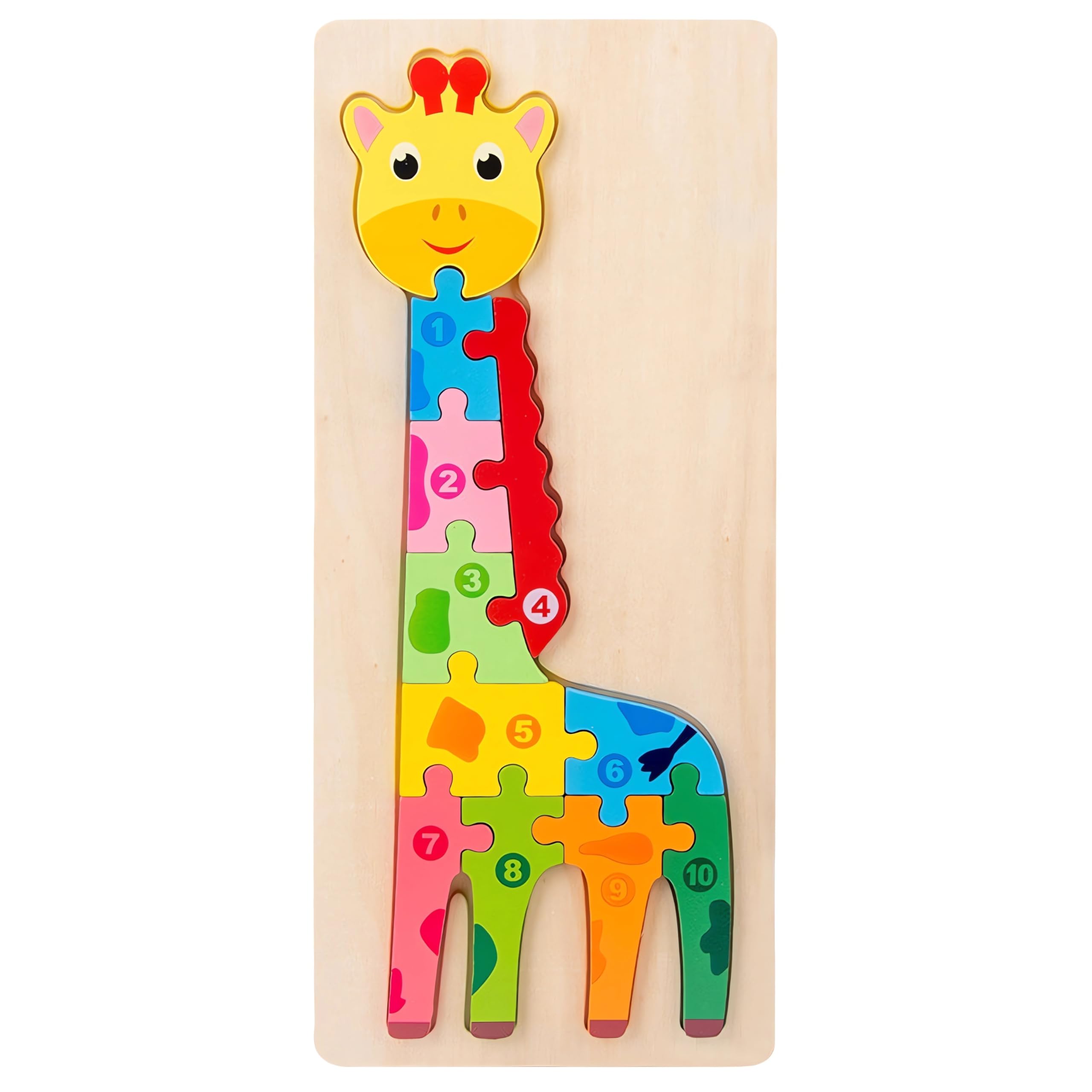 Wooden Toddler Jigsaw Puzzles for Girls Boys, Giraffe, 11 pieces