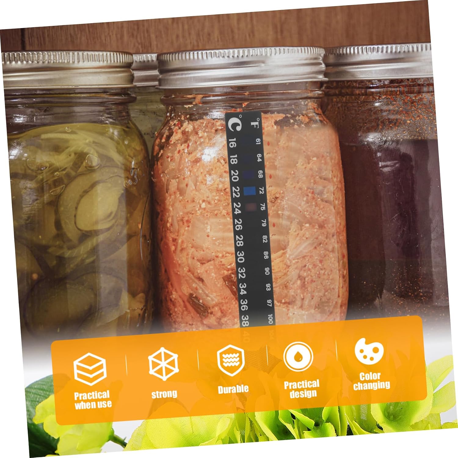 3pcs Brewing Thermometer Stickers for Fermentation Color Changing