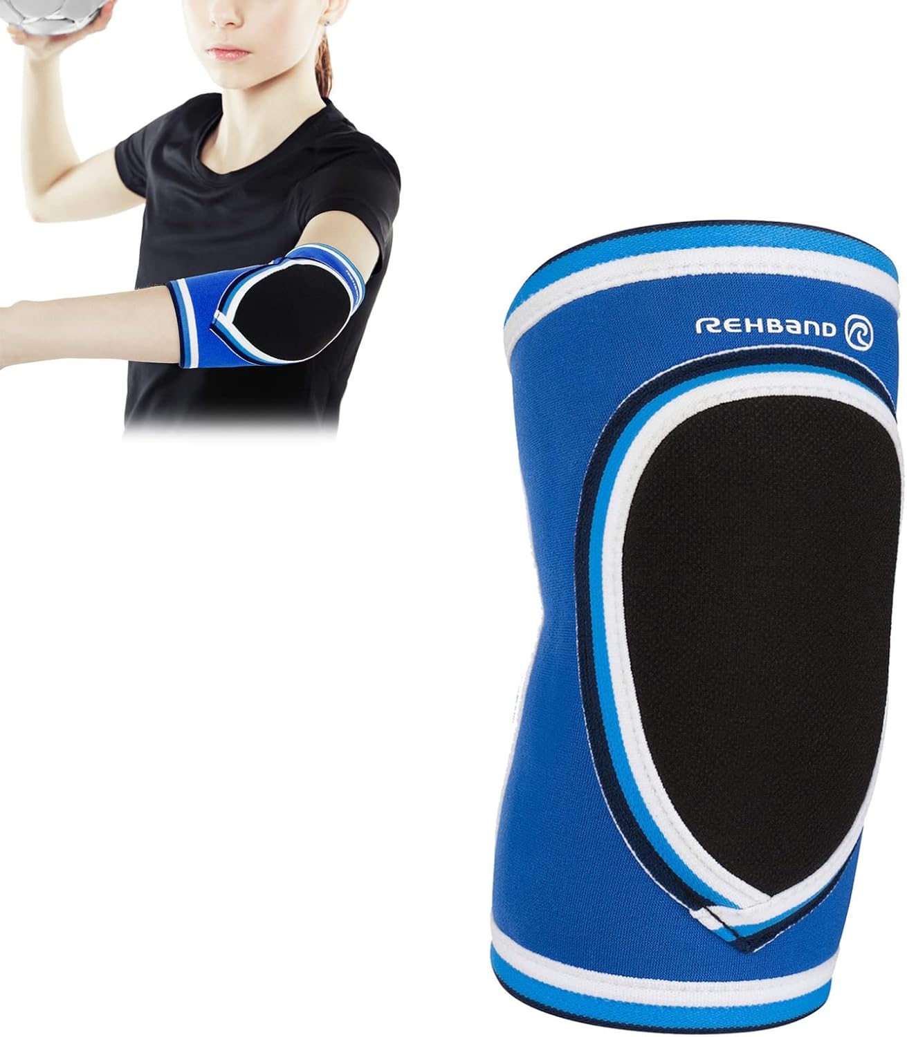 Rehband Protection Elbow Pads Children Volleyball, 1 Piece or 1 Pair, Elbow Pads 3mm Neoprene, Elbow Protector for Indoor Sports