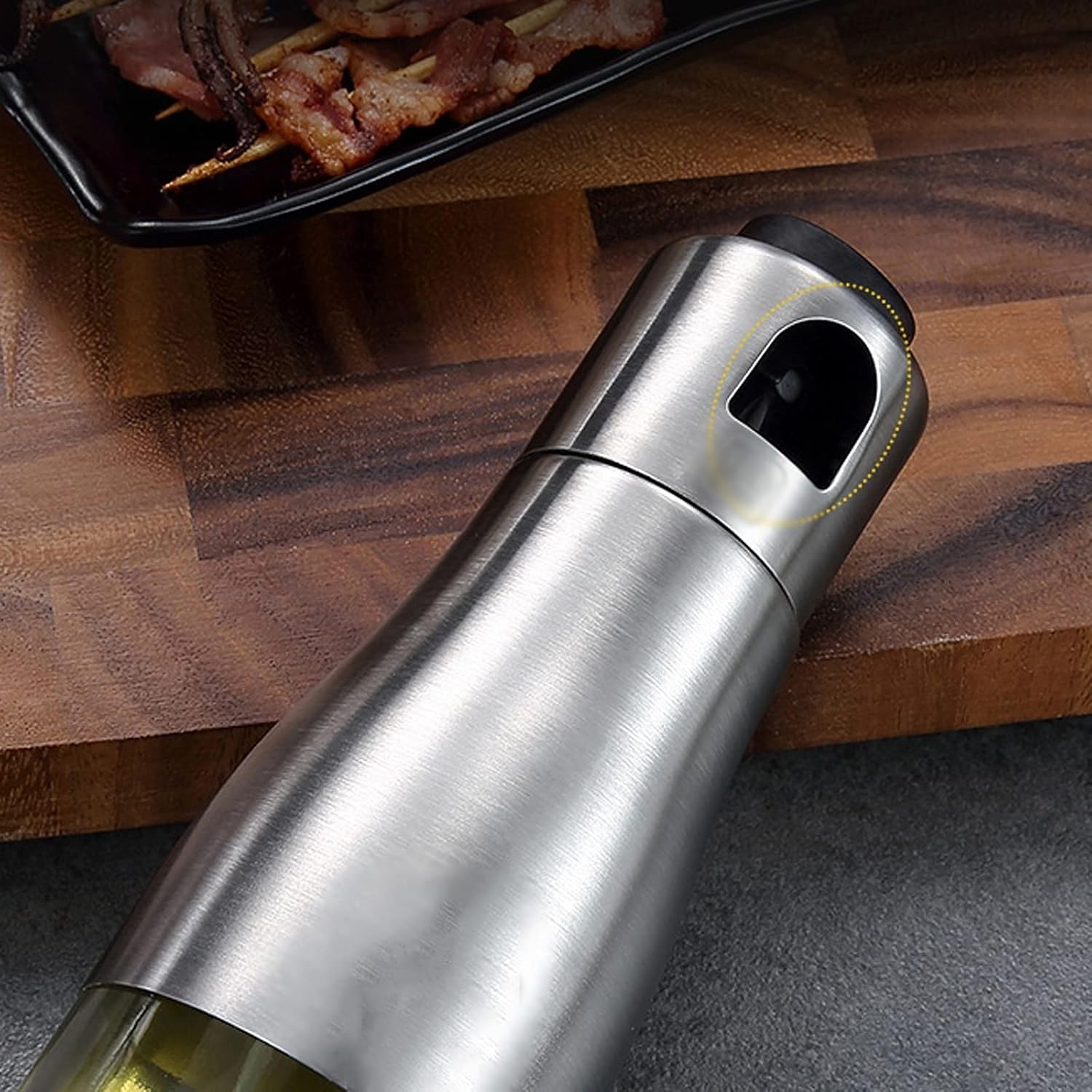 oil bottle Simple Stainless Steel Oil Spray Bottle Household Push Type Atomized Oil Dispenser Kitchen Multi-purpose Olive Oil Spray Bottle oil sprayer