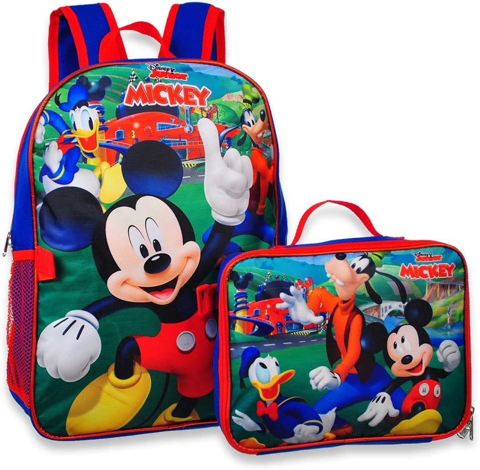 Mickey Mouse 16" Backpack W/Detachable Lunch Box