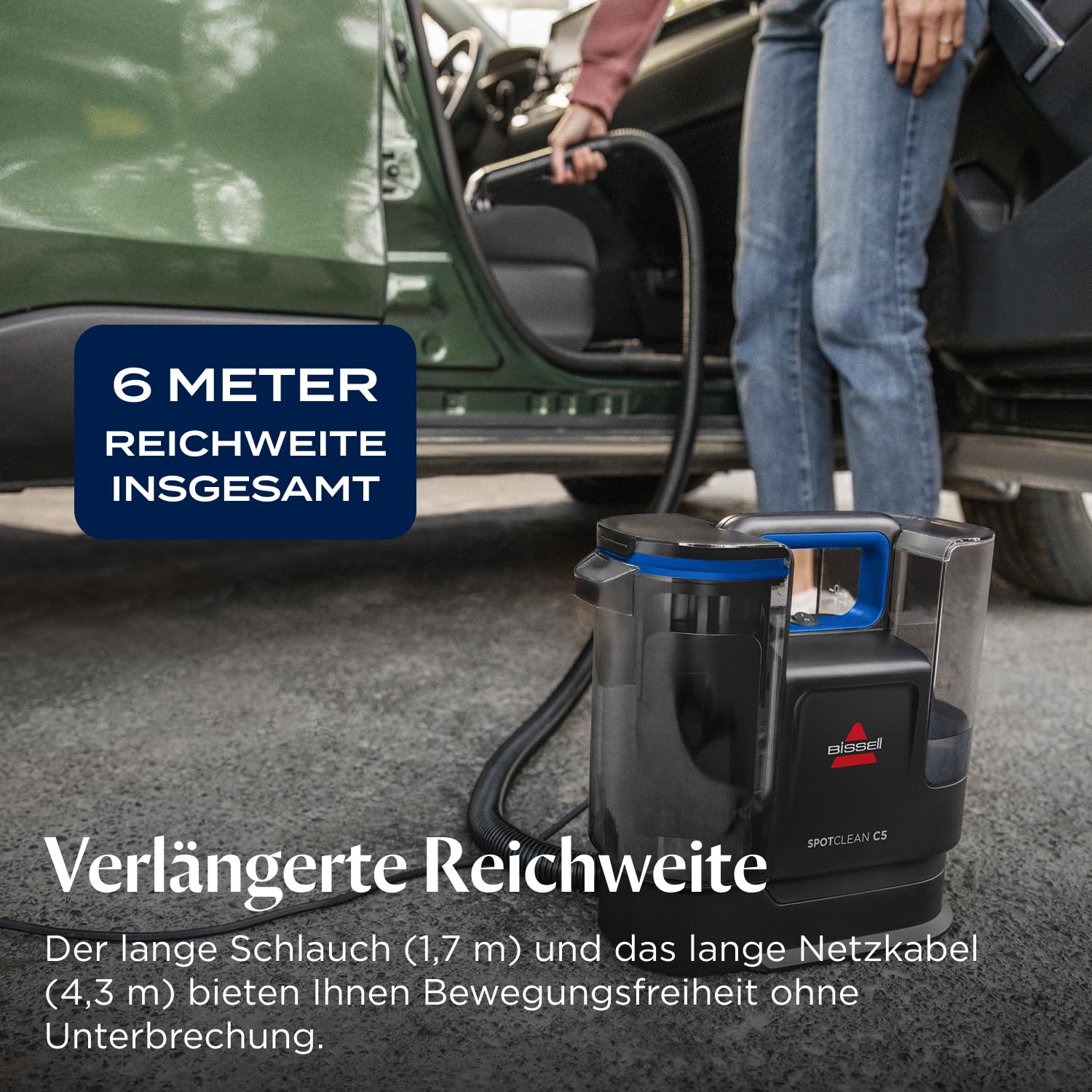 BISSELL SpotClean C5, Polsterreiniger Gerät, Teppichreiniger mit Triple Action System, Leichtgewicht Waschsauger, Nasssauger für Teppiche, Polster, Auto & Mehr, Leistungsstarker 400W Motor, 3861N