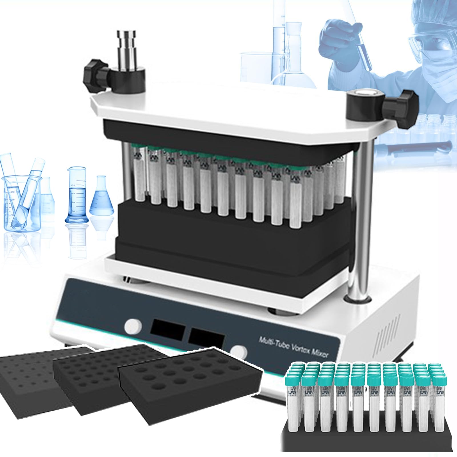 Wieloprobówkowa wirówka laboratoryjna (800Pro), 3-modułowa oscylacyjna maszyna mieszająca, regulowana prędkość: 500-3000 obr./min, pojemność 1,5 ml, 2 ml, 5 ml, 10 ml, 15 ml, 50 ml,A