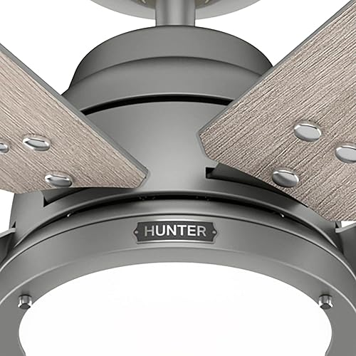 Miniatura 9 de Hunter Ventilador de techo de plata mate de gravedad WiFi de 72 pulgadas con kit de luz LED y control remoto de mano