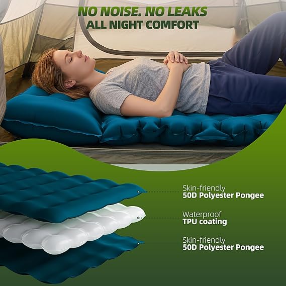Sleeping Pad Camping Mat Double 9.5CM Thickness, 204x130CM Outdoor Compact