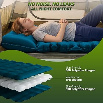 Sleeping Pad Camping Mat Double 9.5CM Thickness, 204x130CM Outdoor Compact