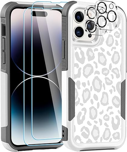 Miniatura 106 de Diseñada para iPhone 12/12 Pro, funda protectora delgada y ligera, de 6.1 pulgadas, para mujeres y niñas, bonito patrón de leopardo y guepardo