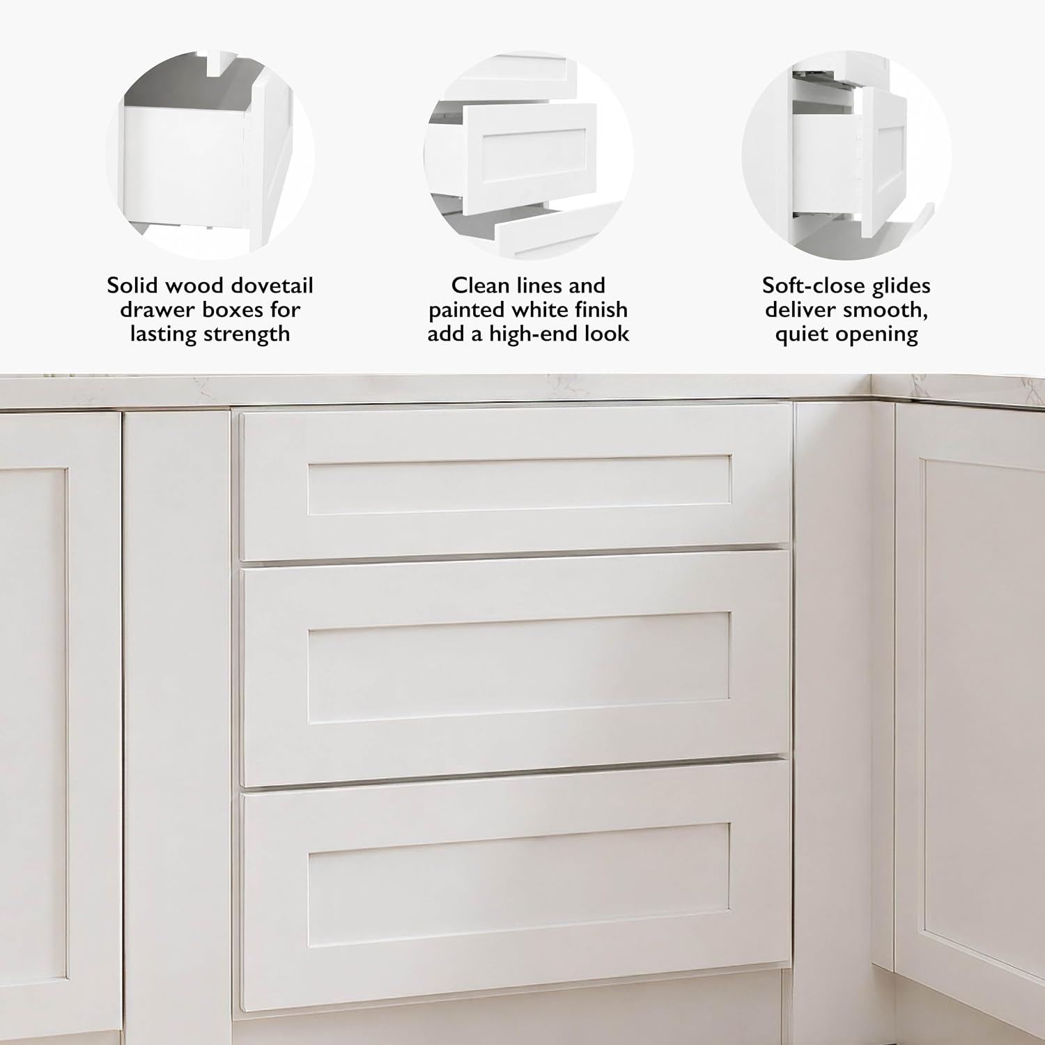 Design House Brookings Kitchen Base Cabinet, 24", White