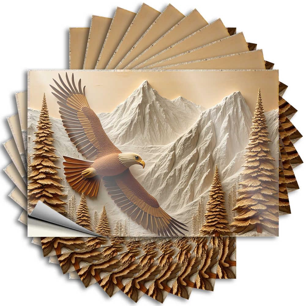 Abipuir - Funny Eagle Bumper Stickers Rising Over Mountain Range 10 Christmas Car Decals Funny Garage Signs for Men (12 x 18 cm)