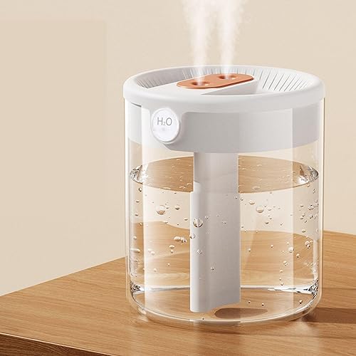 Miniatura 6 de Humidificador, 2L Blanco de Gran Capacidad Doble Boquilla Humidificador de Niebla Hogar Dormitorio Oficina Silencio USB Luz de Noche de Aire