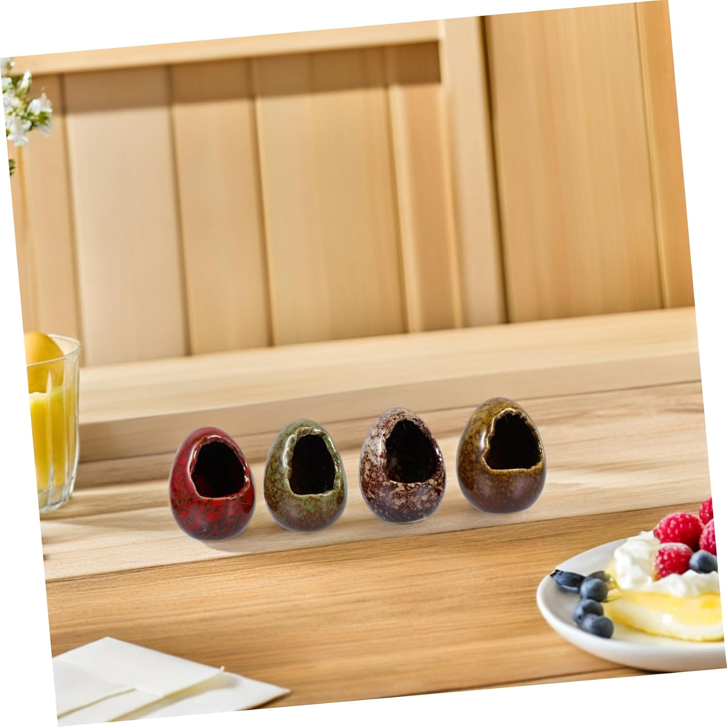 4pcs Dry Ice Holder for Hotel Container Sushi Plate Decorations Japanese Platter Decor Style