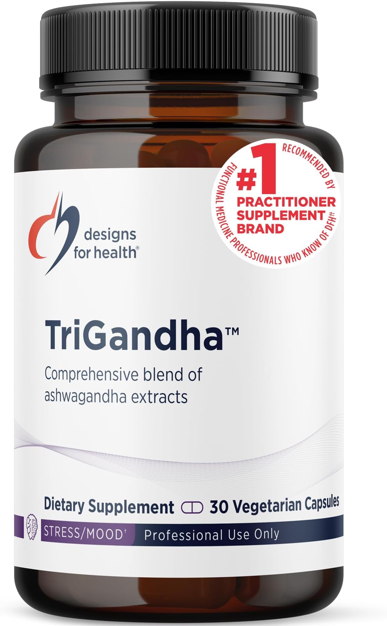 Designs for Health TriGandha - Triple Ashwaganda Root & Leaf Extract Adaptogenic Supplement - Vegan Pills, Non-GMO (30 Capsules)