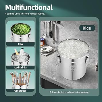 Stainless Steel Canister Set,21L/710 OZ Stainless Steel Airtight Canister for Kitchen,Metal Food Storage Containers with Lids Sealed,Keep Flour, Sugar,Coffee